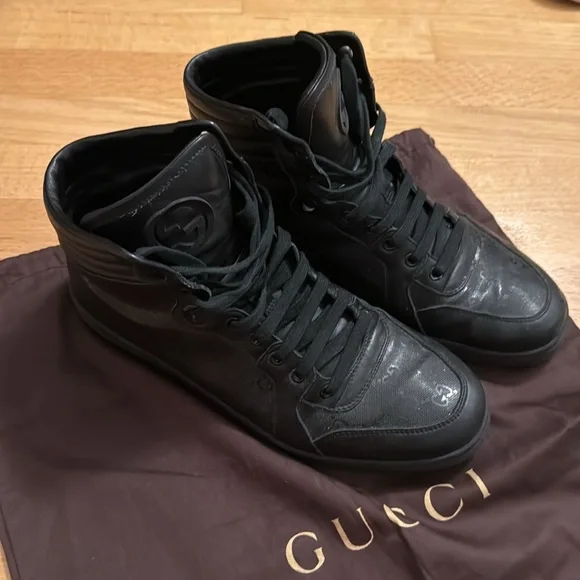 Gucci Men's Black High-Top Sneakers
